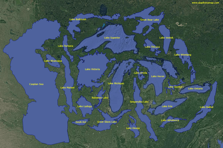 Инфографика: 25 крупнейших озер