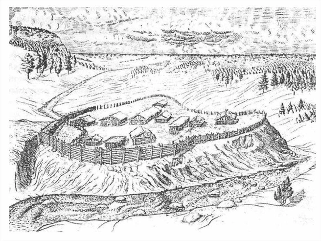 Финно-угорское поселение | Источник: гравюра неизвестного автора / Главархив Москвы