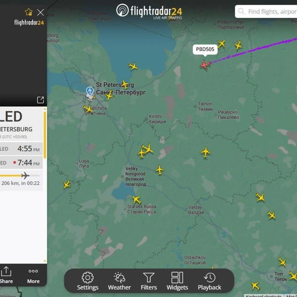 Источник: скриншот/flightradar24.com