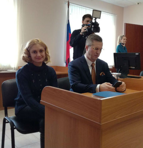 Карина Мишулина в зале Тушинского суда