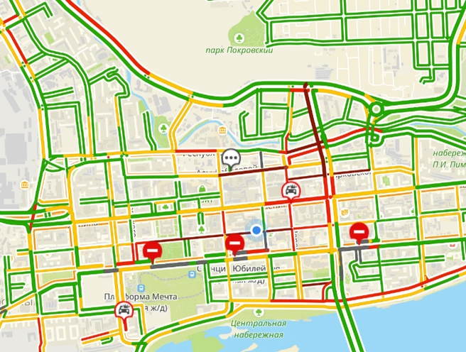 Пробка «от сих до сих» | Источник: 2gis