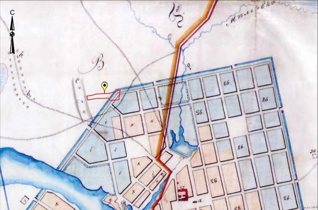 На карте 1826 года участок находился на самом краю города | Источник: акт государственной историко-культурной экспертизы
