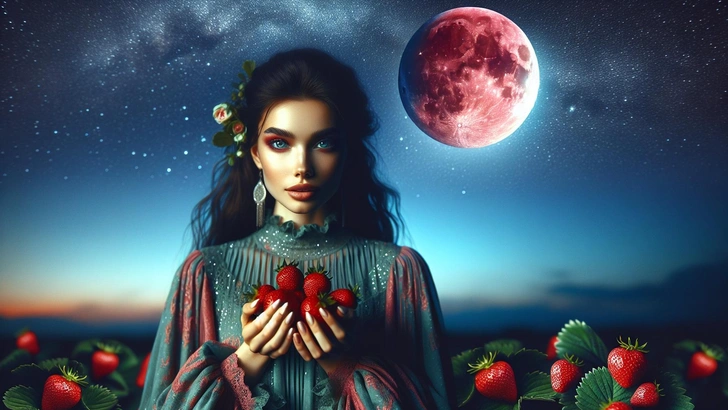 Клубничная Луна 2025 | Источник: Shutterstock AI/Fotodom.ru