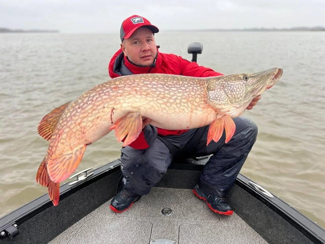 На фото — Павел Панин с щукой весом 12,5 килограммов | Источник: предоставлено Павлом Паниным