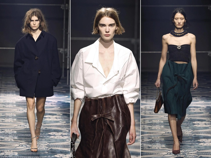 Свободная юбка, низкий каблук, no makeup: как Prada подарили нам удобный гардероб в офис | marieclaire.ru