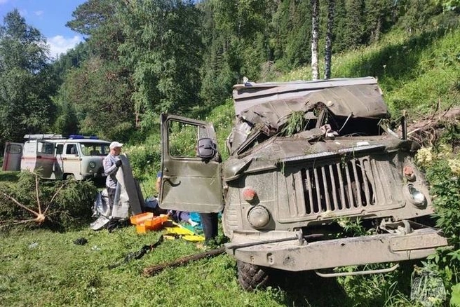 В аварии пострадали 12 человек, в том числе 9 детей | Источник: МЧС по Республике Алтай