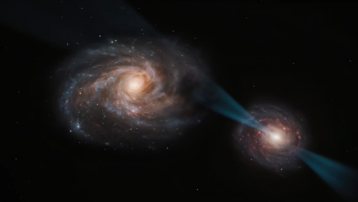 На этом рисунке художника изображено слияние галактик | Источник: ESO / M. Kornmesser