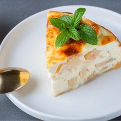 Рецепт воздушной творожной запеканки с яблоками