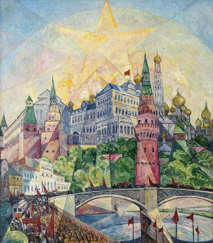 Генрих Фогелер. «Первомайская демонстрация в Москве». 1923. Музей современной истории России, Москва | Источник: пресс-служба выставки