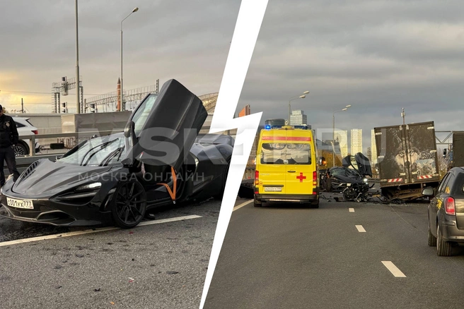 Спорткар попал в ДТП на западе Москвы | Источник: читатель MSK1.RU