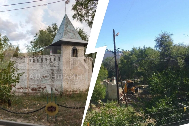 В Волгограде снесли рыцарскую крепость, где снимали сцену фантастического боевика — смотрите, что от нее осталось | Источник: Константин Завриков / V1.RU, читатели V1.RU