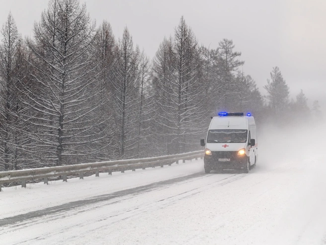 После падения учительницу транспортировали в медицинское учреждение | Источник: Олег Федоров / CHITA.RU