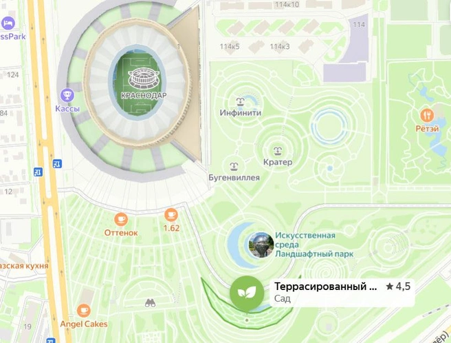 Место, где цветет шалфей в парке Галицкого | Источник: yandex.ru/maps