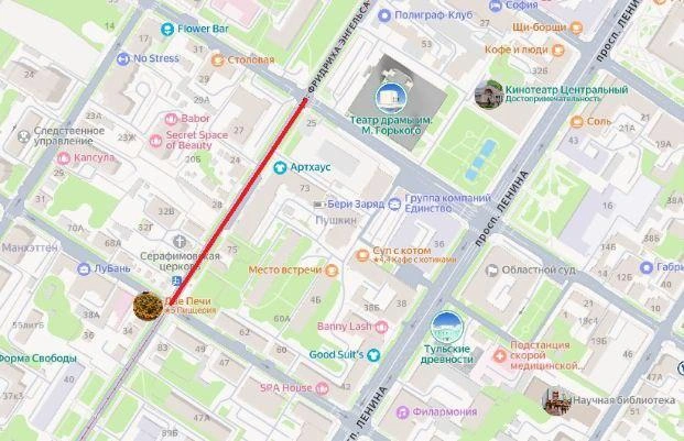 Красным выделен участок, где запретят движение автомобилей | Источник: Администрация города Тулы