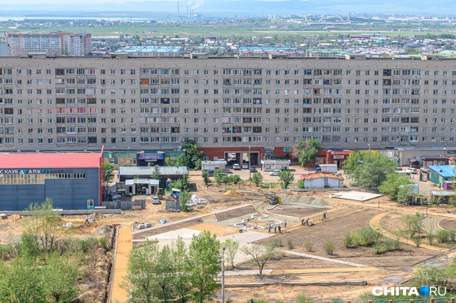 Летом этого года шли работы по благоустройству парка | Источник: Олег Фёдоров / CHITA.RU