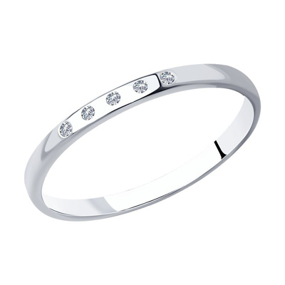 Классическое серебряное кольцо с фианитами 