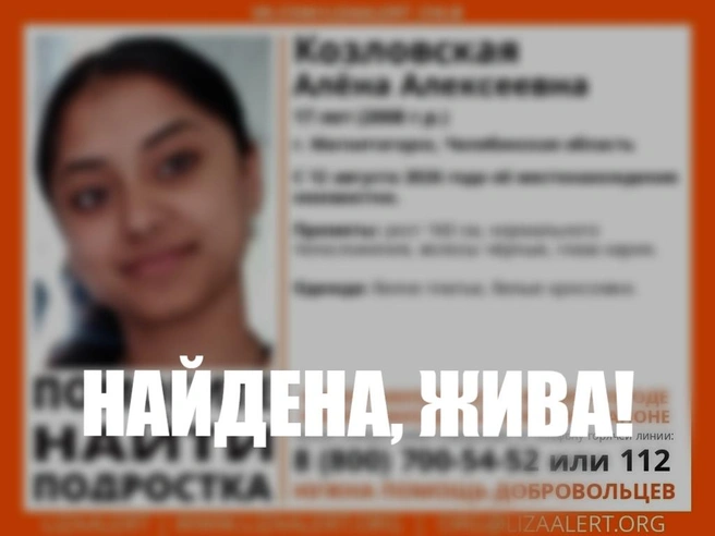 В Челябинской области завершили поиски загадочно исчезнувшей 17-летней девушки | Источник: Поисковый отряд «Лиза Алерт» Челябинской области