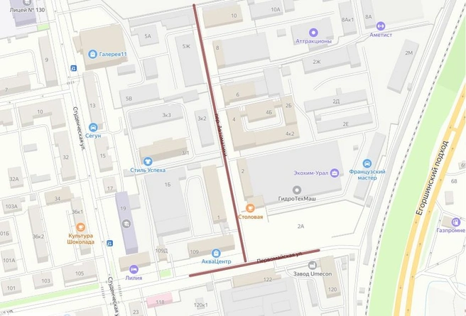 На Первомайской и в переулке Автоматики будут устанавливать фонари | Источник: Яндекс. Карты