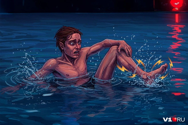 Сведенная нога — опасность, что часто подстерегает пловца | Источник: Полина Авдошина / Городские медиа