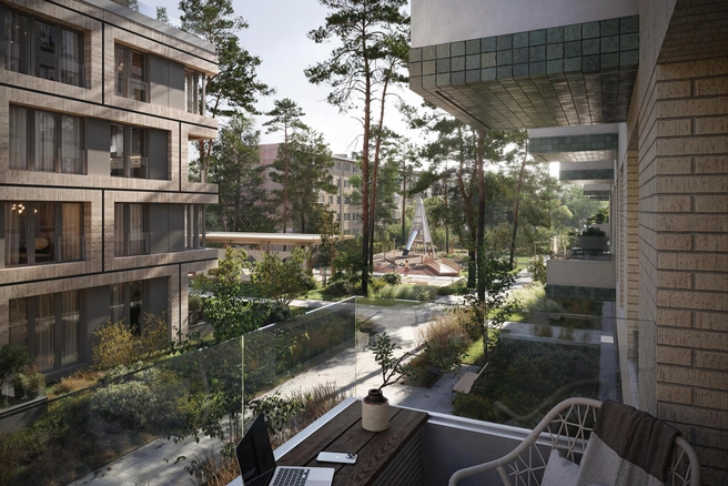 Это квартиры с террасами для работы на свежем воздухе | Источник: СЗ «Грандпарк»