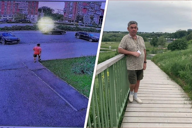 Камера наблюдения сняла, как 65-летний Юрий Удинцев выходит из подъезда и идет к автобусной остановке | Источник: предоставлено семьей пропавшего