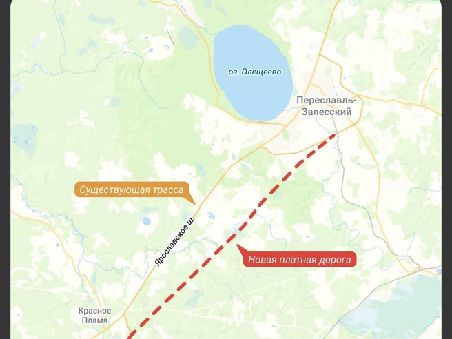 На карте пунктирной линией обозначен планируемый маршрут новой автомобильной дороги. | Источник: Юрий Скулыбердин / Городские порталы