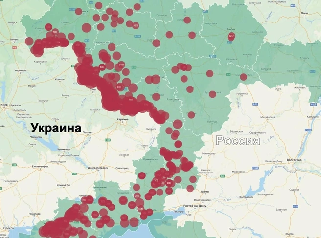 Карта атак на Россию за неделю с 13 по 19 июля | Источник: Родион Мирошник / max.ru