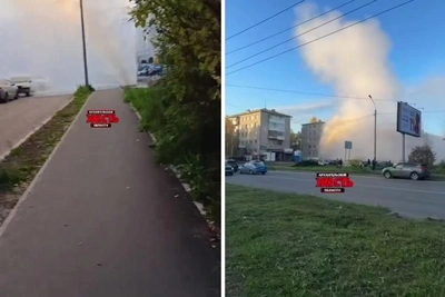 В Архангельске из земли забил фонтан кипятка