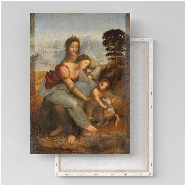 Картина на холсте с подрамником «Леонардо да Винчи — Анна, Мария и младенец Иисус»