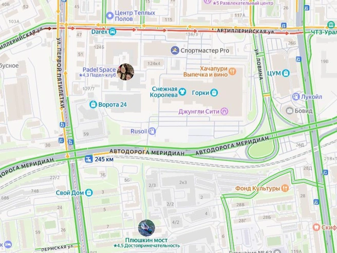 Так пробка на этом участке отображается на картах | Источник: Yandex.ru / maps