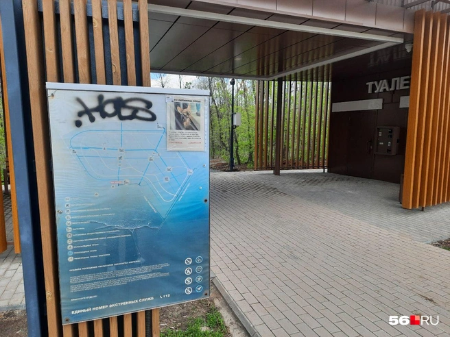 Табличка со схемой парка | Источник: Анастасия Баринова / 56.RU