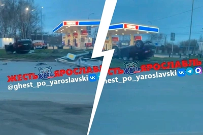 Водитель «Ниссана» перевернулся в Ярославле и госпитализирован