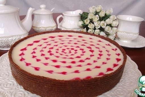 Чизкейк без выпечки с сердечками...