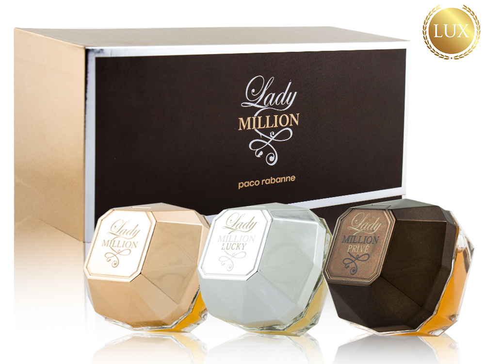 ���������� ����� Paco Rabanne Lady Million, Edp, 3 �� 30 ml (���� ���)