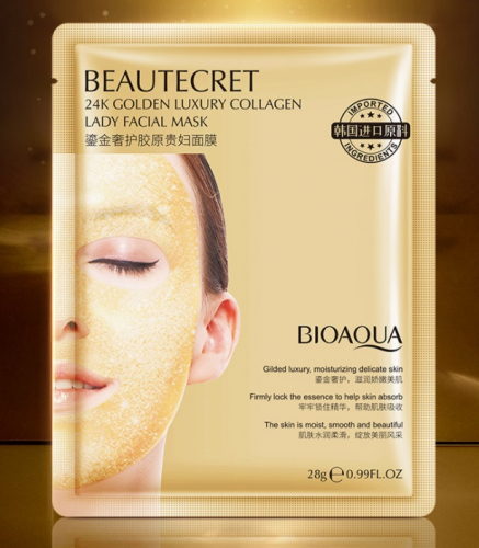 BIOAQUA Beautecret 24K Golden Luxury Collagen Lady Facial Mask ����������� ������������ ����� ��� ���� � ���������� ������ 28��