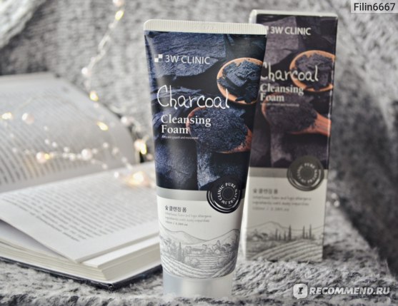 ���������������� ����� ��� ������� ��� 3W CLINIC Charcoal Cleansing Foam-���������� ������� � ����������� ���� � ��� ������������ �����������, ������� ������������ ���������, ������� ������