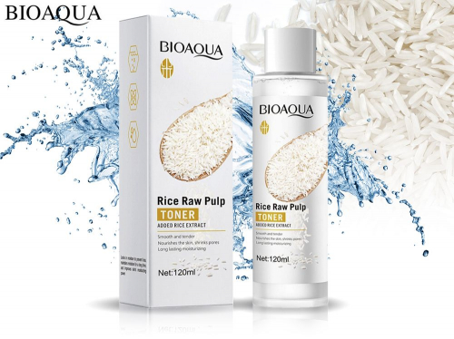 ����� ��� ���� � ���������� ���� Bioaqua Rice Raw Pulp Toner, 120 ml