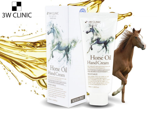 ���� ��� ��� ����������� c ��������� ������ 3W Moisturizing Horse Oil Hand Cream, 100 ml