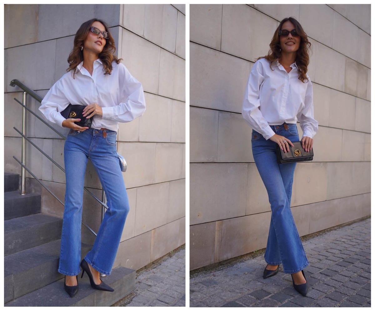 ������� ����������� ����� ������ � ����� ��������� � ���������� 70-� �����  �������� ����.. ������� Slim flare fit (���������� �� ����� � ������������ �� ������), ������ ����� ������� ������� �����.