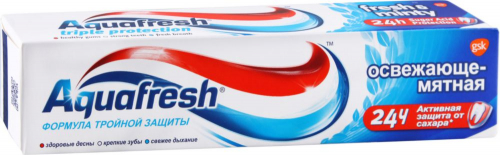 ������ ����� Aquafresh ���������� ����-�������� ������ ������ � �������� ���������� ������� ������ ������� ���: �������� �����, ������� ����, ������ �������.