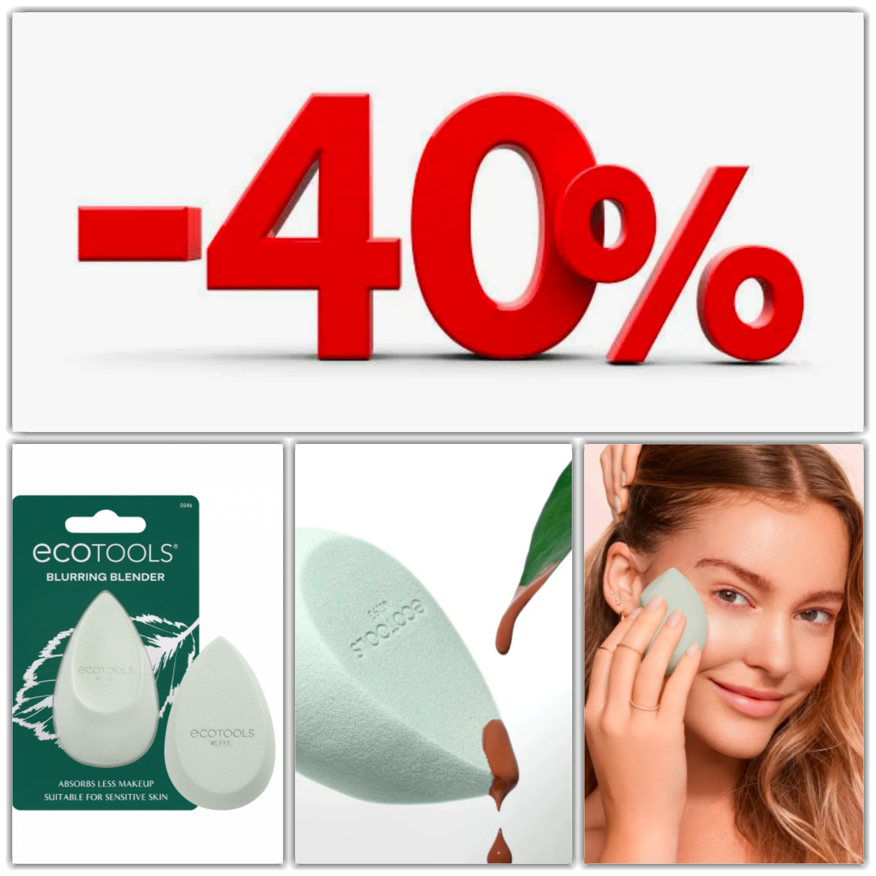 MEGA SALE!!! ������ 40%!! ���� 425 �!! ������ ����� 255 �!! ���������� ������������� ����� EcoTools Blurring Blender!  ���������� �� ������������ ������������ ���� � �������� ������. 