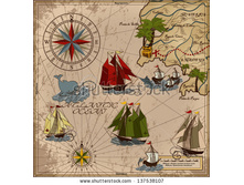 stock-vector-nautical-vector-illustration-with-wind-rose-ships-fishing-boat-whale-sword-fish-treasure-card-137538107.jpg