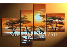hand-painted-wall-art-The-giraffe-sun-Home-Decoration-font-b-Modern-b-font-font-b.jpg