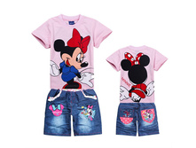 http://www.aliexpress.com/item/6sets-lot-Baby-suit-boy-girls-Sport-suits-Minnie-Mosue-children-short-sleeve-shirt-jeans-clothing/770171785.html