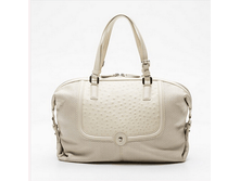 01Borsa a mano Savanna panna in pelle di vitello pieno fiore 38 x 26,5 x 10 cm