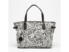 23Borsa a mano bianca e nera motivo con logo 29 x 22 x 13 cm1.png