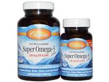 Carlson Labs, Super Omega�3 Gems, Fish Oil Concentrate, 1000 mg, 100 Soft Gels + Free 30 Soft Gels