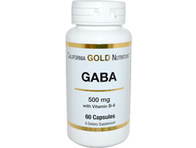 California Gold Nutrition, GABA, 500 mg, 60 Capsules
