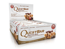 Quest Nutrition, Questbar, Protein Bar, Chocolate Chip Cookies Dough, 12 Bars, 2.1 oz (60 g) Each