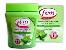 ������ ���� ��� �������� ����� FEM U.S.A Aloe Vera (Hair Removal Wax Legs & Body)450 ��